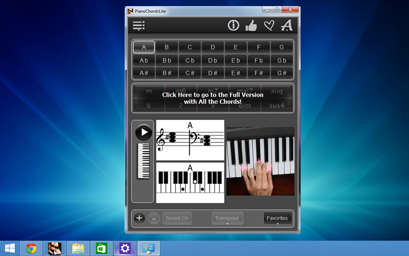 Windows 10 PianoChordsLite full